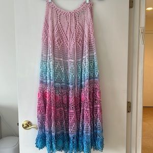 Alix Brand Hand Crochet Ombré Maxi Skirt & Crop Top Set